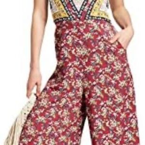 Women's Floral Print Halter Top Overall Jumpsuit